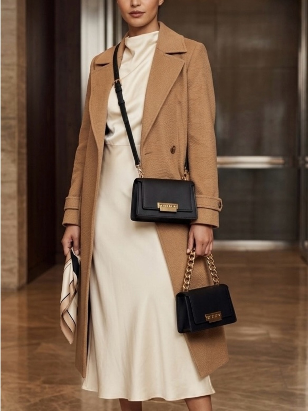 ZAC Zac Posen Black Leather Crossbody with Gold Hardware - Picture 8 of 8